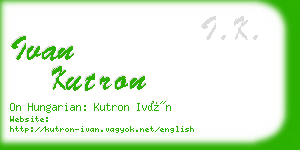 ivan kutron business card